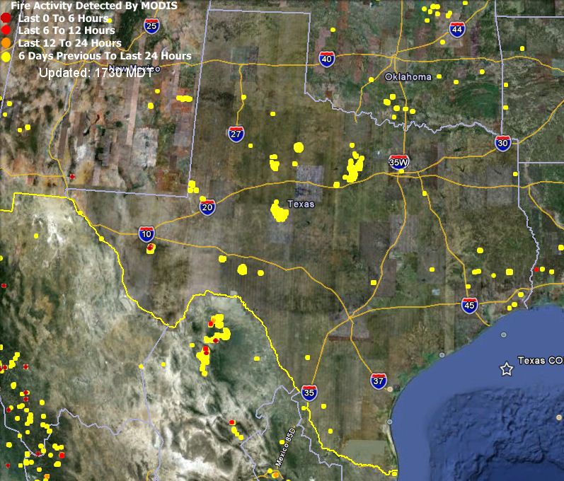 Texas Wildfires Map