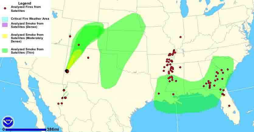 Smoke map - 1118 am MDT, May 26, 2012