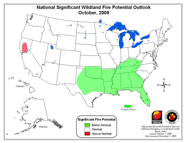 Fire potential, October through January - Wildfire Today