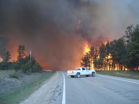 fire michigan fires meridian boundary update grayling 2010 updates range forest wildfiretoday