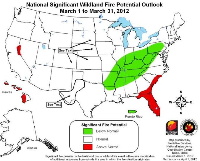 Wildfire outlook, March, 2012