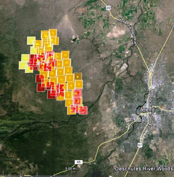 Map of Two Bulls Fire at 314 pm PT June 8, 2014