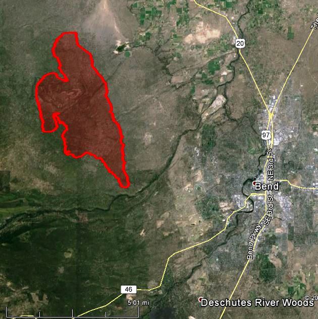 Map of Two Bulls Fire at 9 p.m. PT June 8, 2014