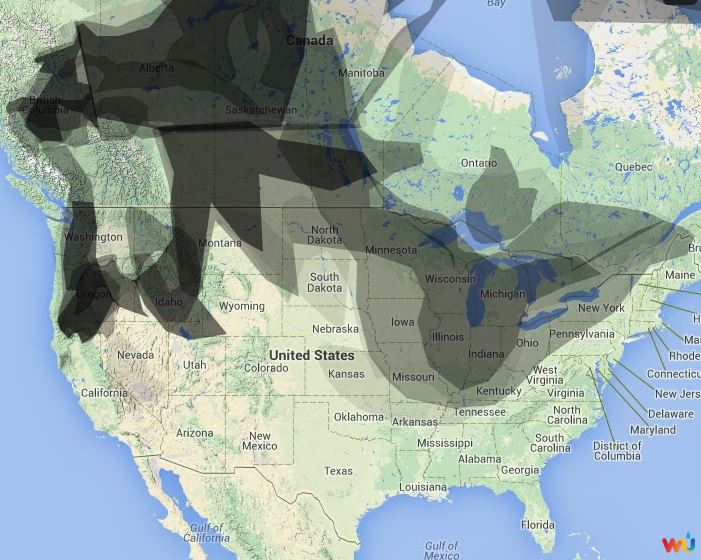 Map of smoke from wildfires, August 3, 2014 - Wildfire Today