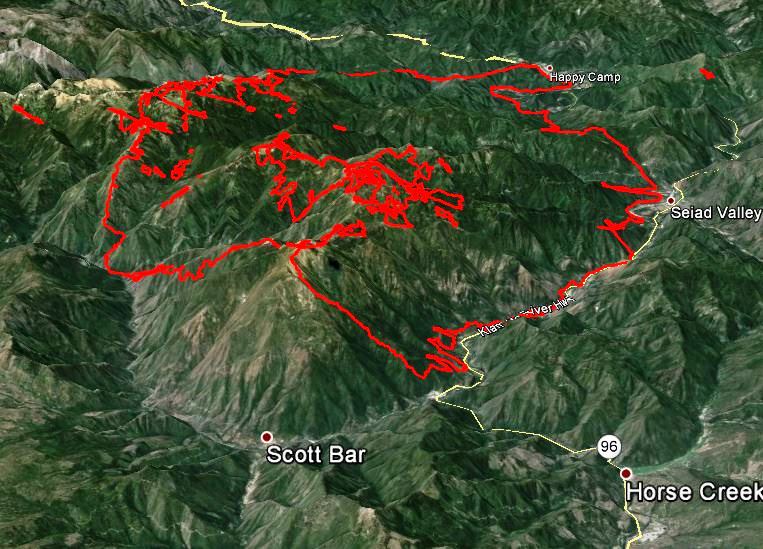 3-D Map of Happy Camp Fire