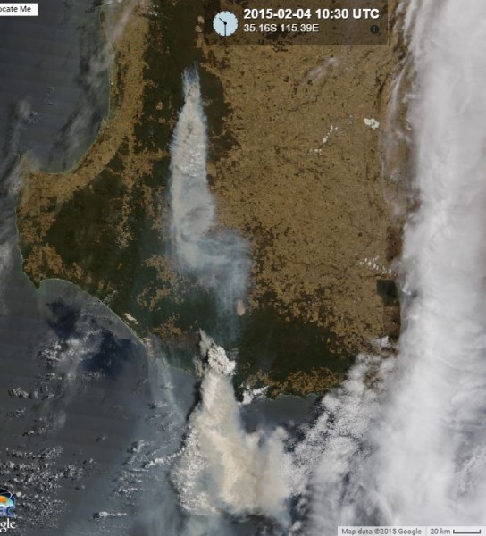 Satellite photo WA fires Wildfire Today
