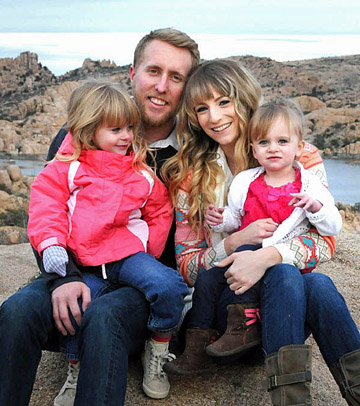 L-R: Brendon's daughter Michaela, Brendon, Ali, and her daughter Zoe.