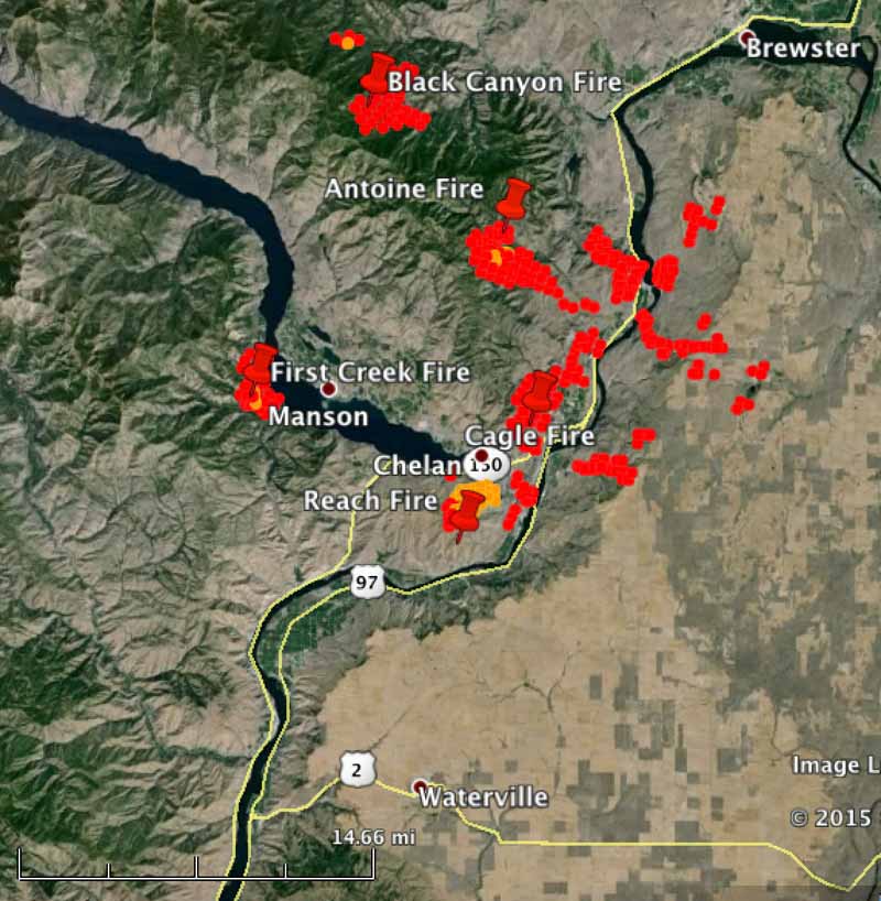 Five Fires In Chelan Washington Area Evacuations Ordered