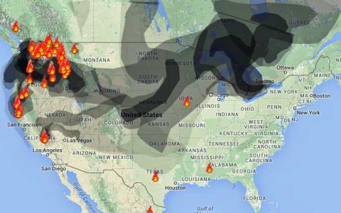 Smoke from wildfires spreads further east - Wildfire Today