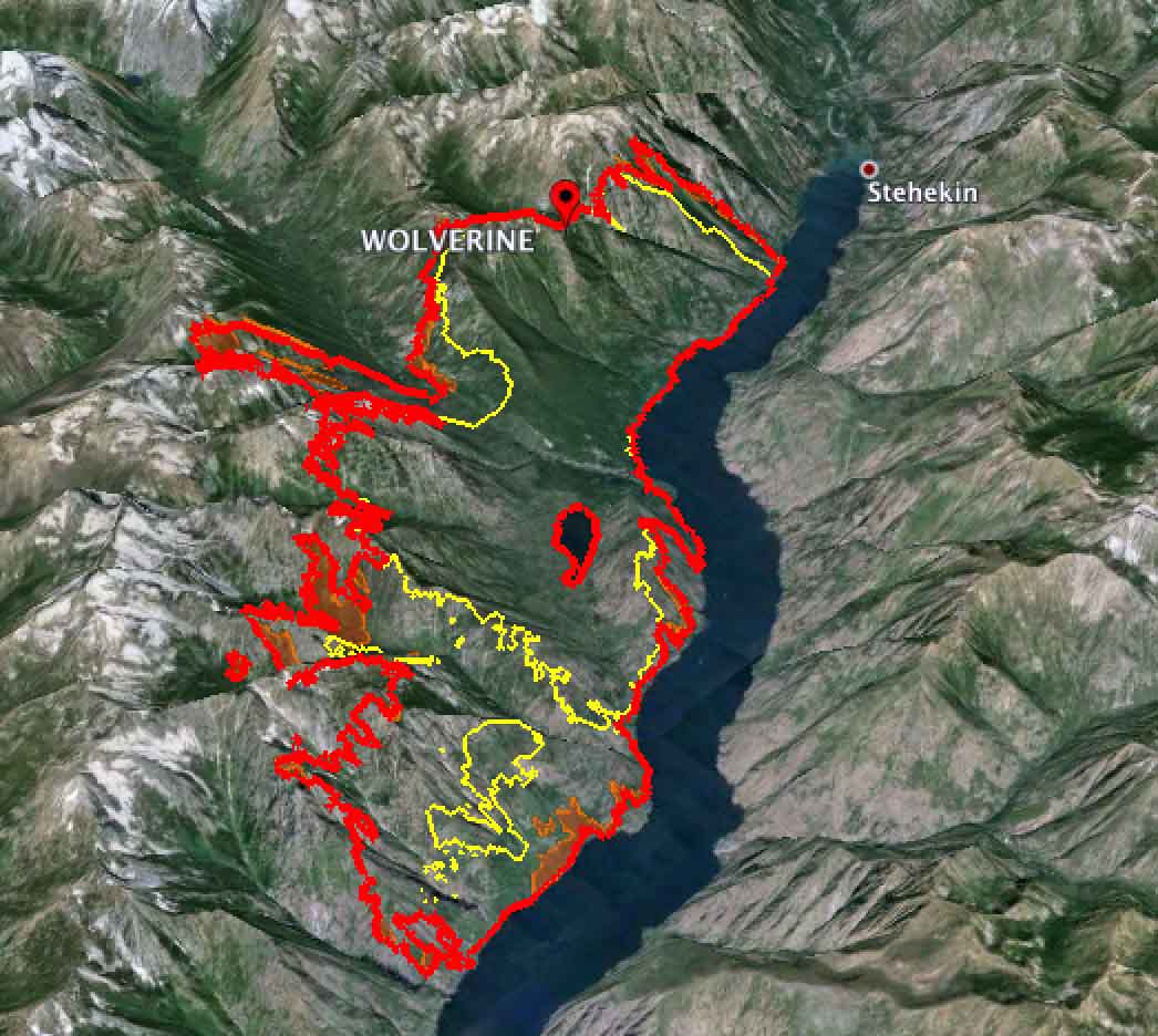 map of Wolverine fire