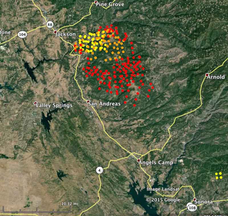 Map Rough Fire 236 Am Pt 9 11 2015 Modis Wildfire Today
