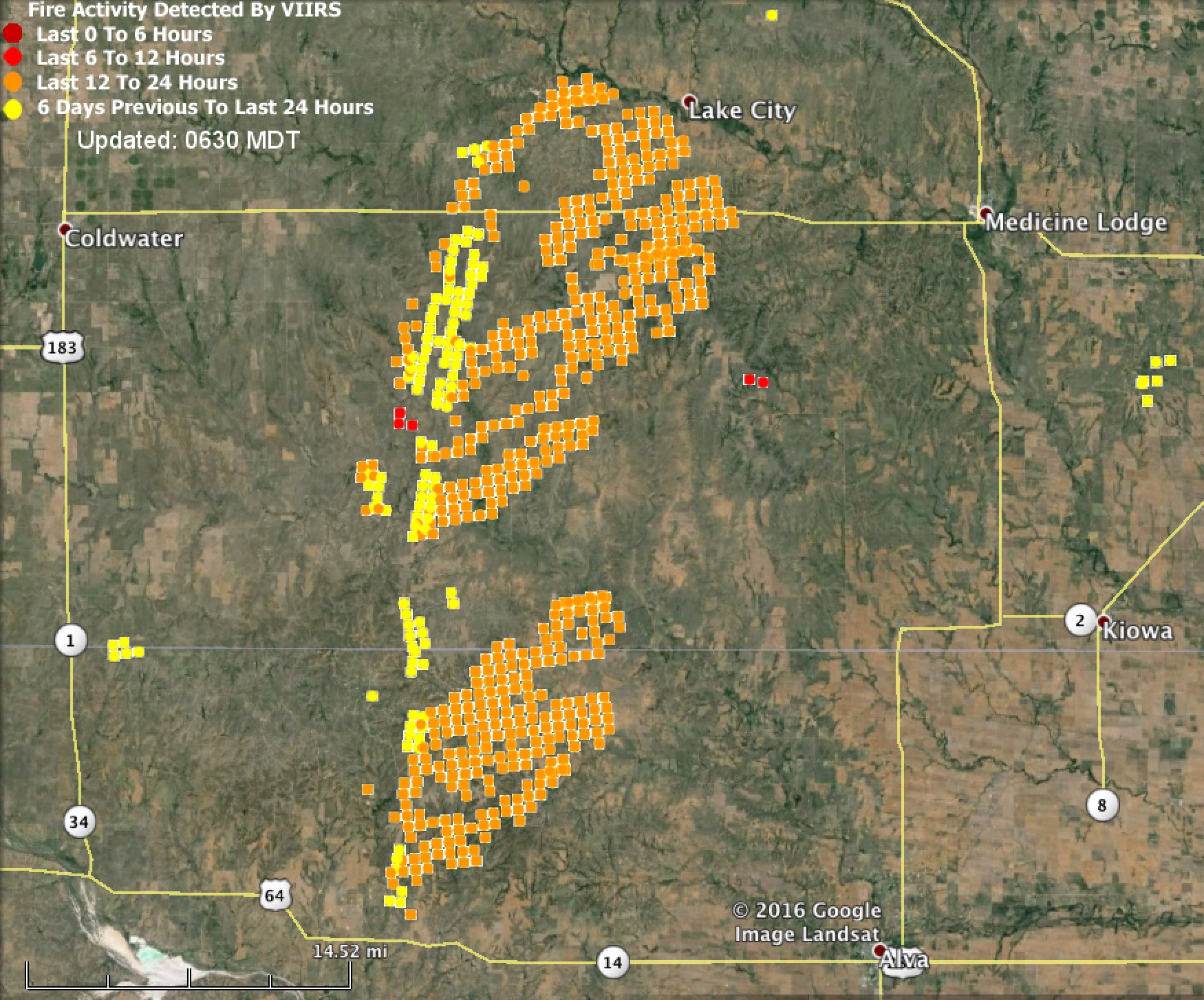 Anderson Creek Fire In Oklahoma And Kansas Wildfire Today