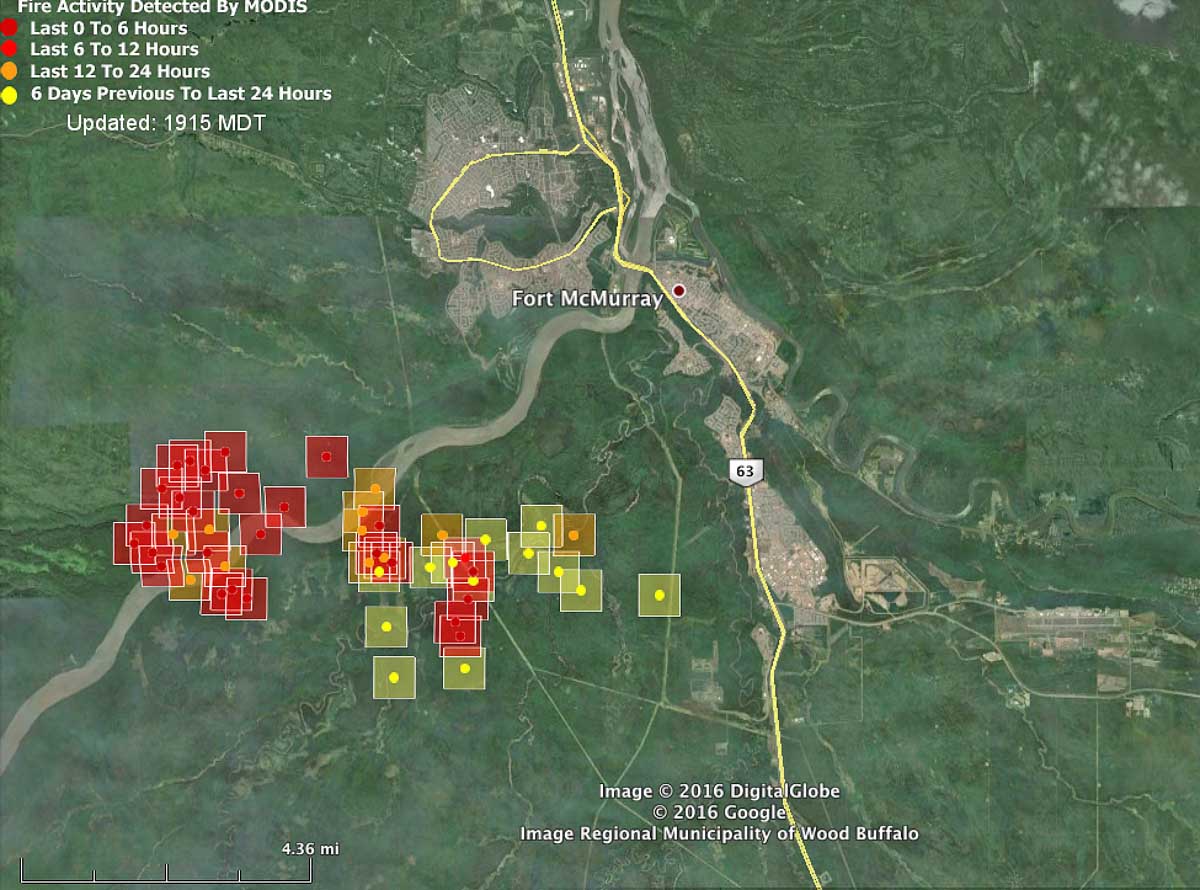 Map Fort McMurray Fire 150 Pm 5 3 2016 