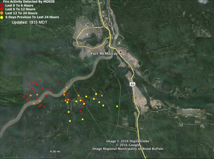 Map Of Fort McMurray Fire 150 Pm 5 3 2016 900x668 