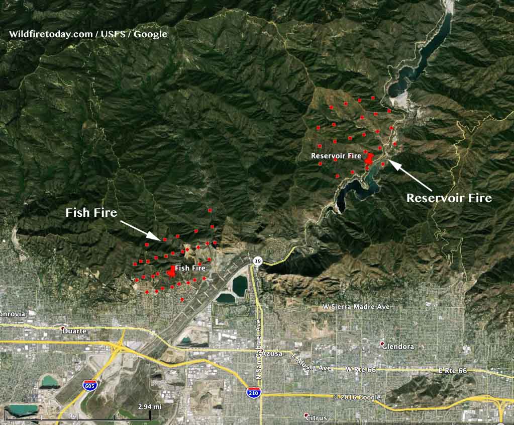 Map Fish and Reservoir Fires
