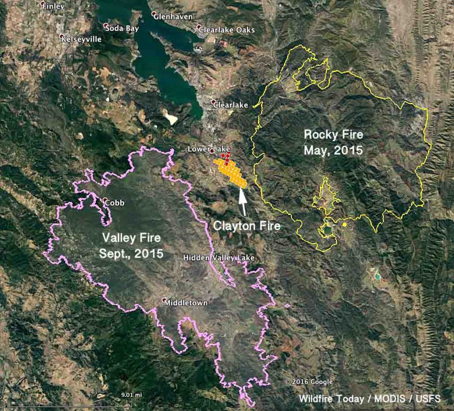 Map Clayton Fire 230 pm PDT August 14, 2016 - Wildfire Today