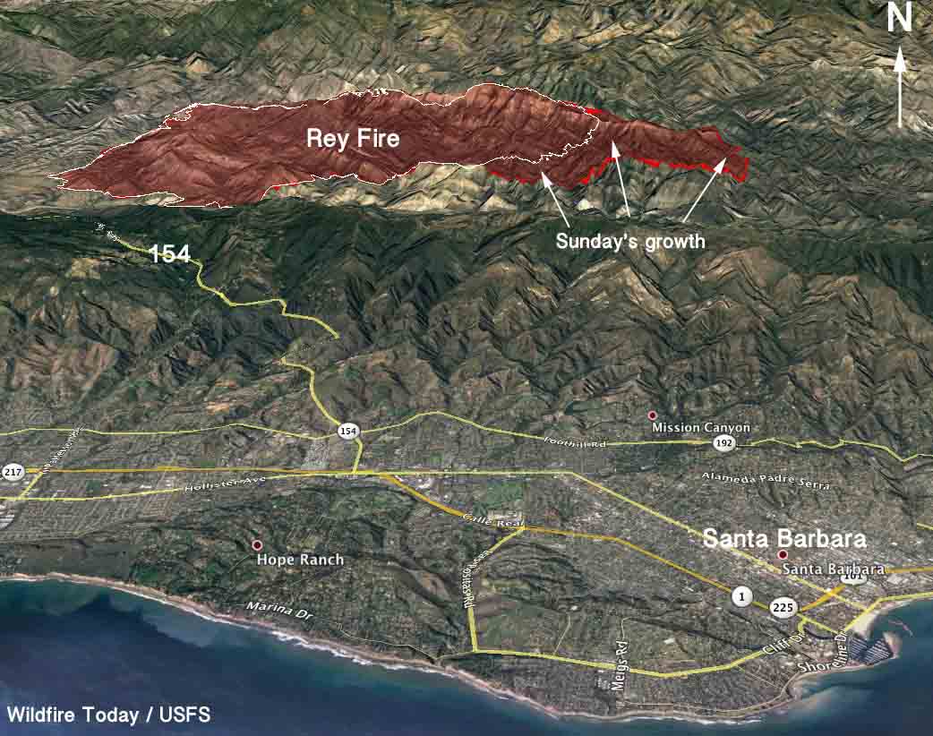 3-D Map of the Rey Fire