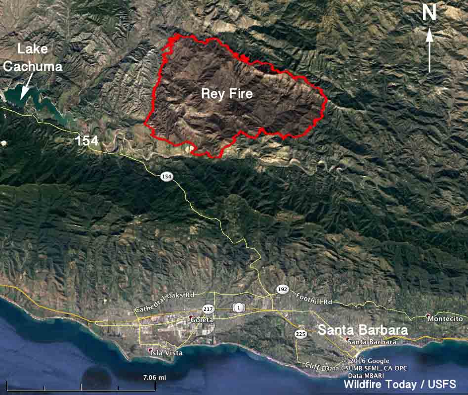Map of the Rey Fire