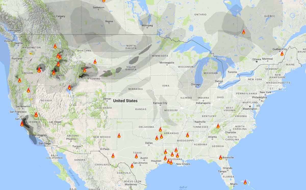 Western Wildfire Smoke Map