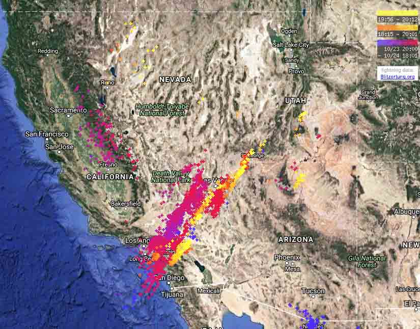 Thousands of lightning strikes in southern California - Wildfire Today