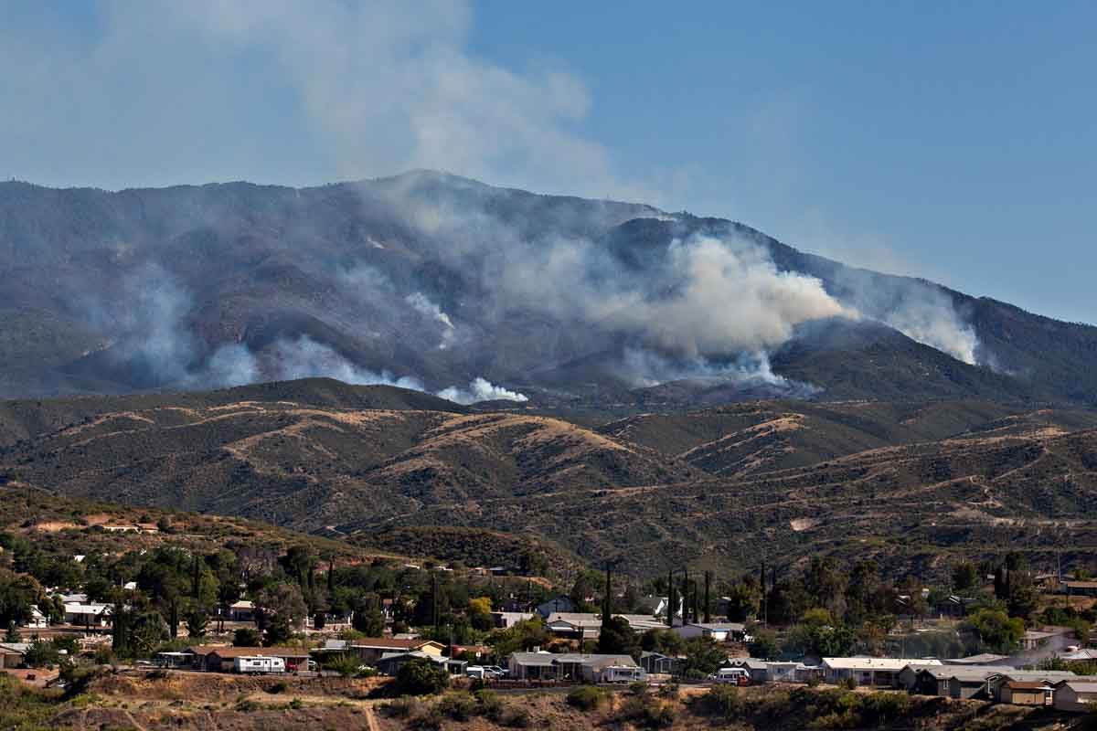 Growth of the Pinal Fire south of Globe, Arizona slows Wildfire Today