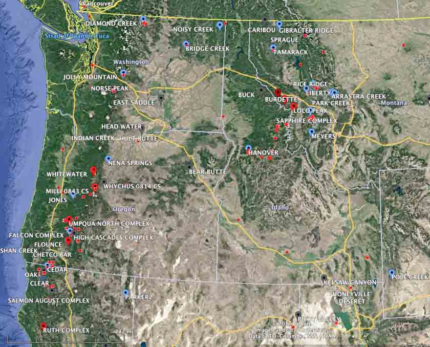 Dozens of active wildfires in the Northwest U.S. - Wildfire Today