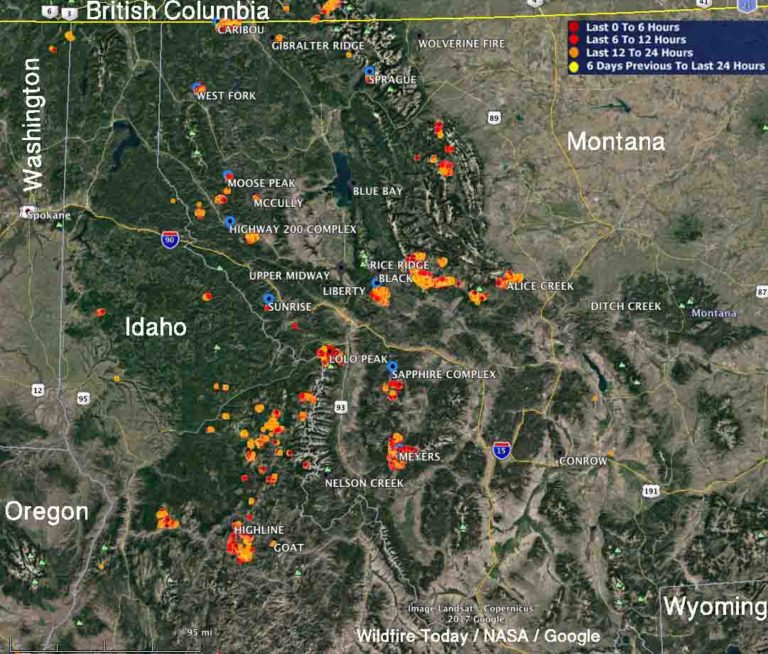 Dozens of wildfires very active in Montana and Idaho Wildfire Today