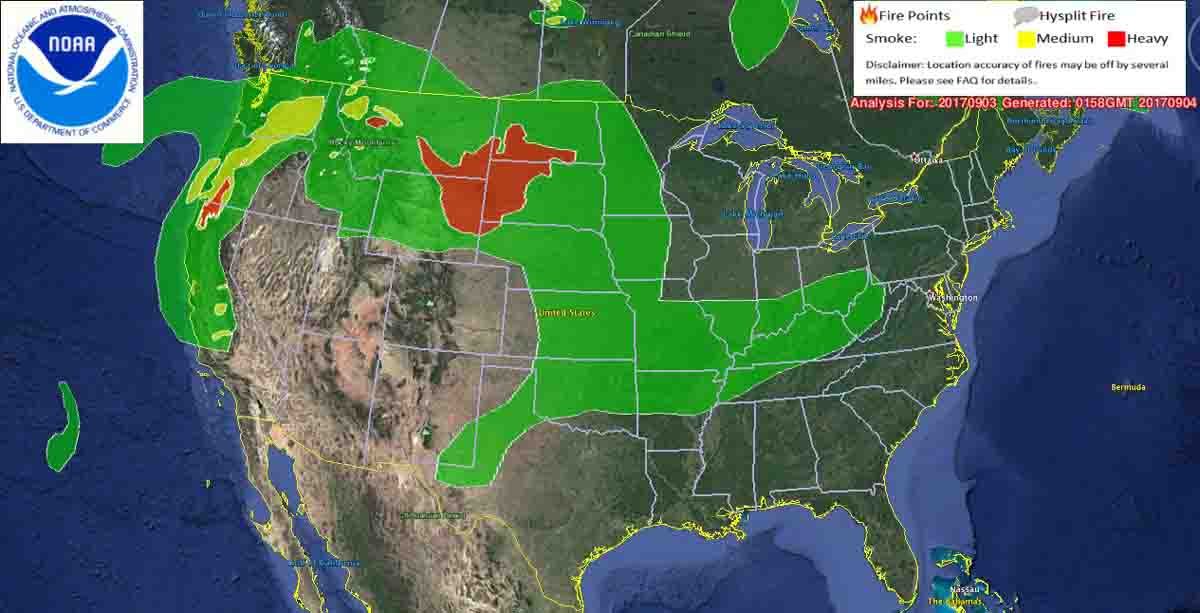 United States Wildfire Smoke Map