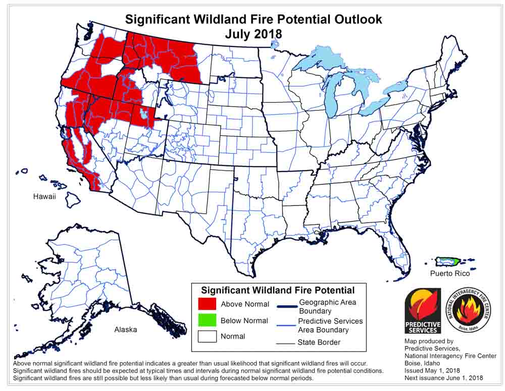 wildfire potential July