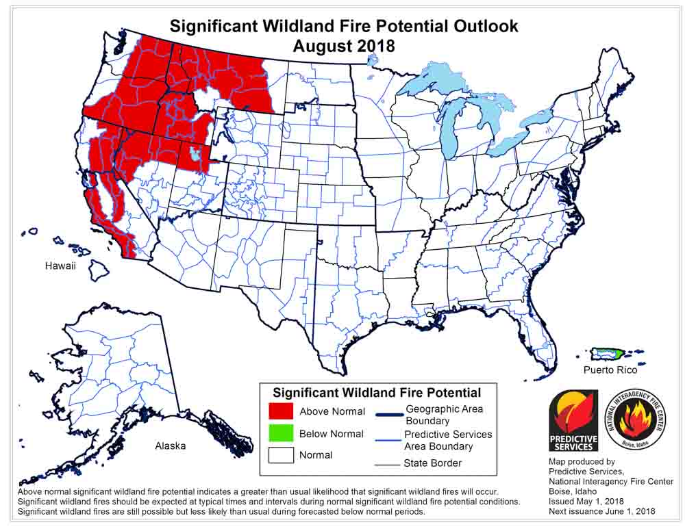 wildfire potential August