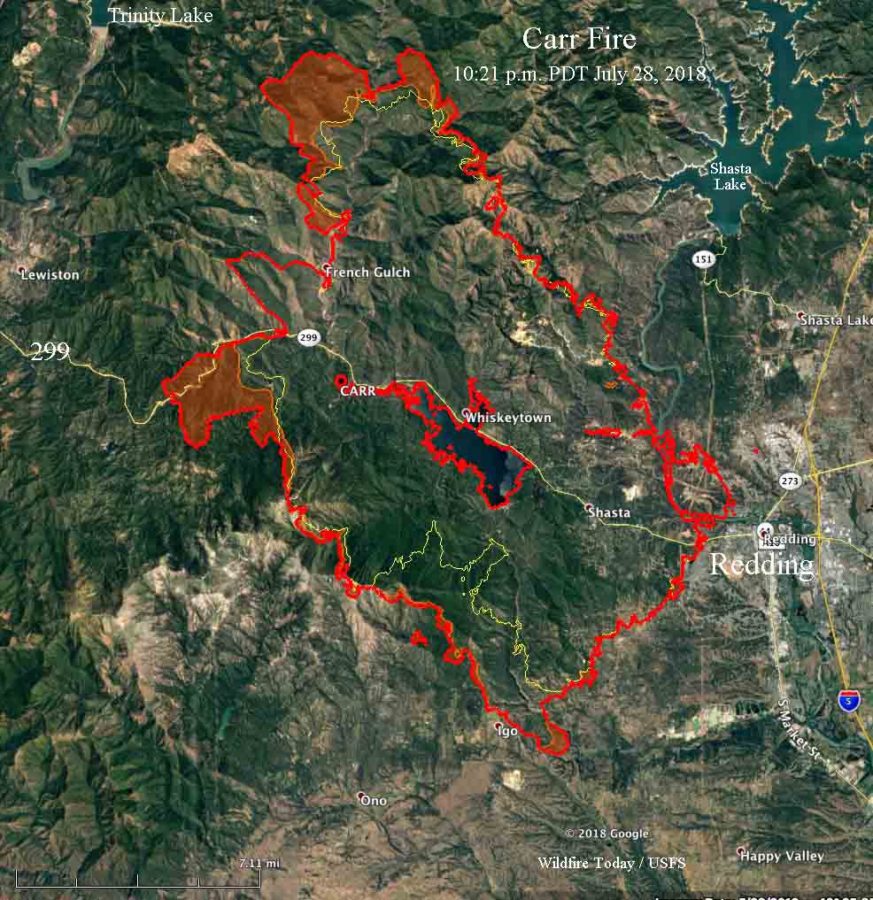Carr Fire still spreading, but away from Redding - Wildfire Today