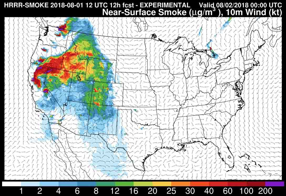 Wildfire smoke forecast and Red Flag Warnings - Wildfire Today