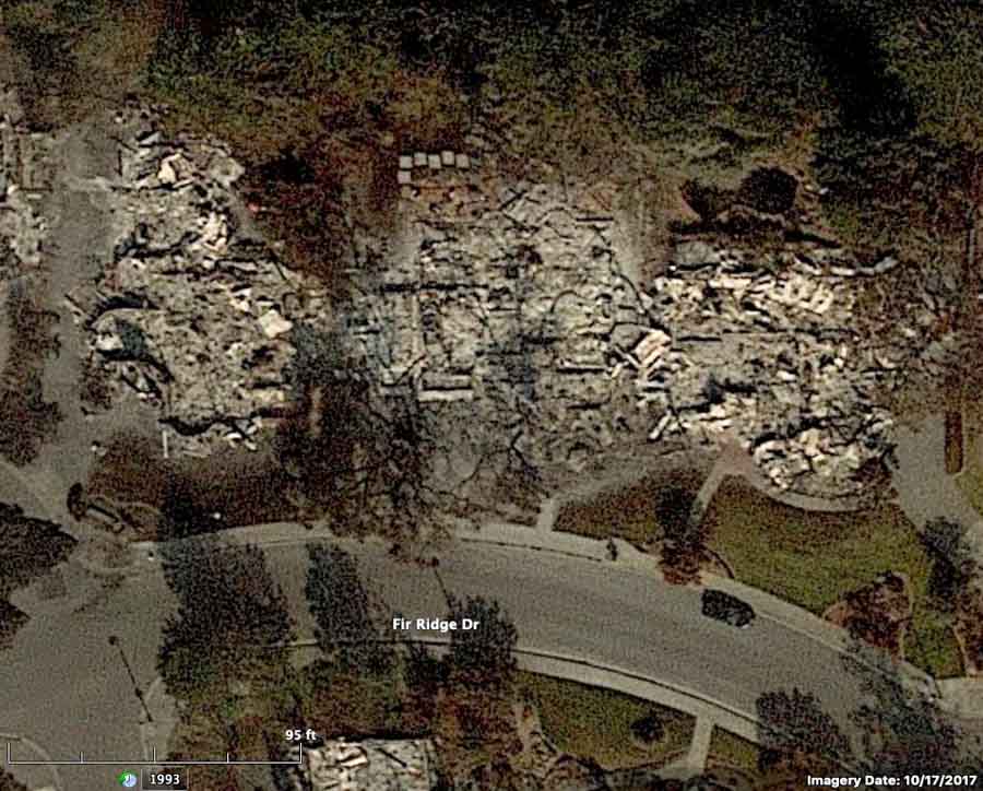 Satellite photo Fir Ridge Road 