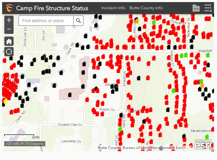 Cal Fire Releases Map Showing Status Of Structures Affected By
