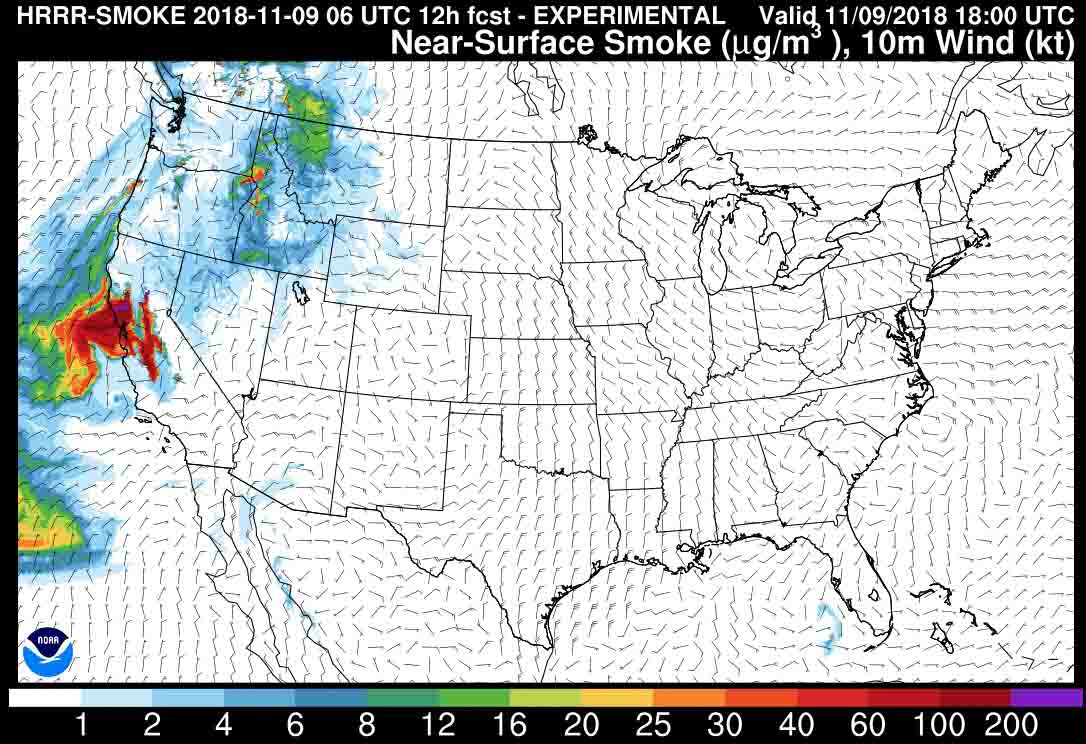 wildfire smoke map