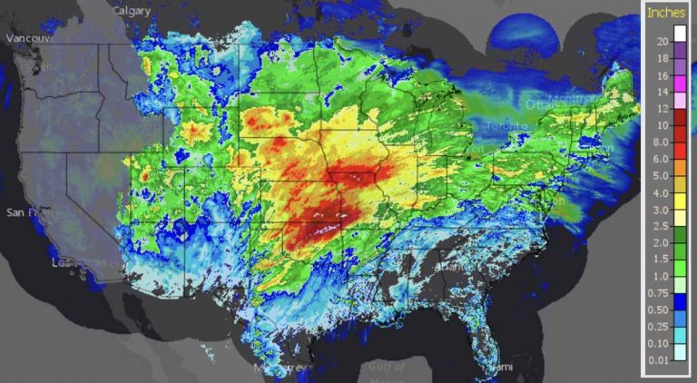Map showing 10 days of precipitation helps explain widespread flooding