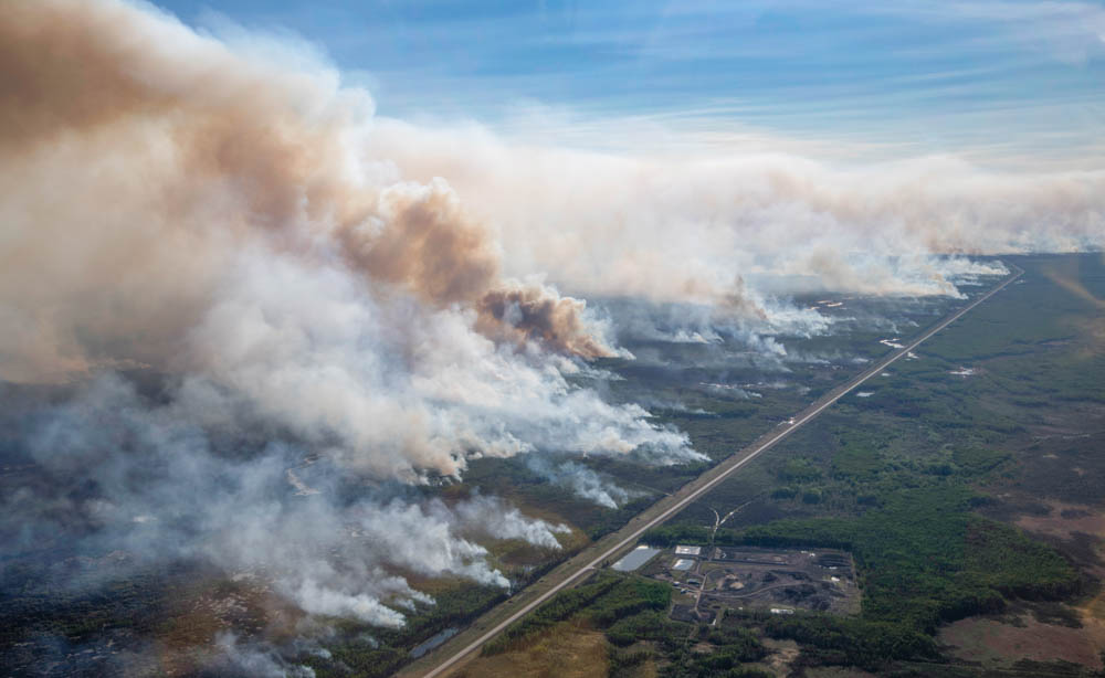 aerial photo Chuckegg Creek Fire alberta