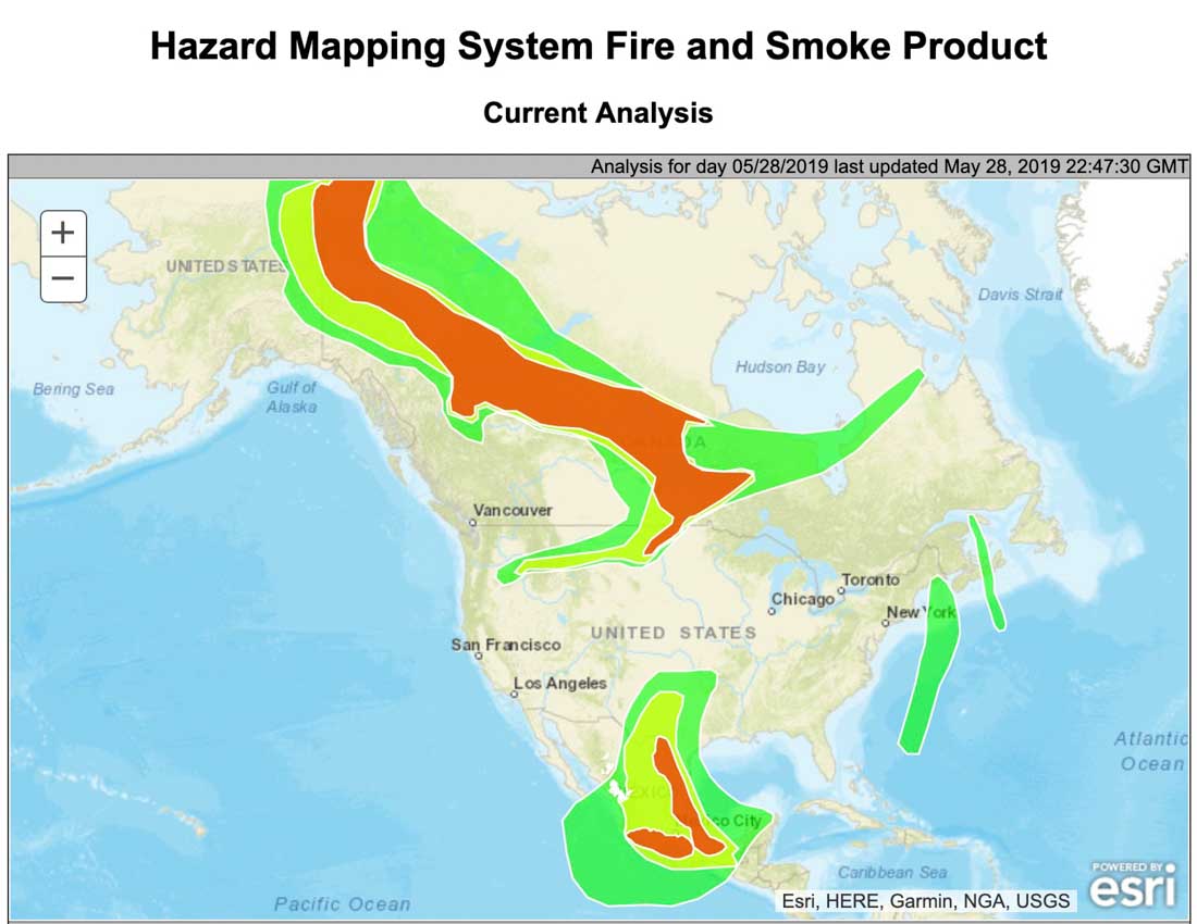 Wildfire Smoke Map For North America Wildfire Today