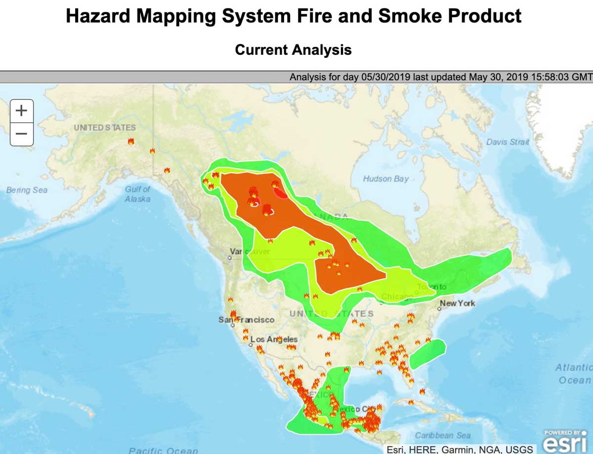 Maps Wildfire Smoke Conditions And Forecast Wildfire Today