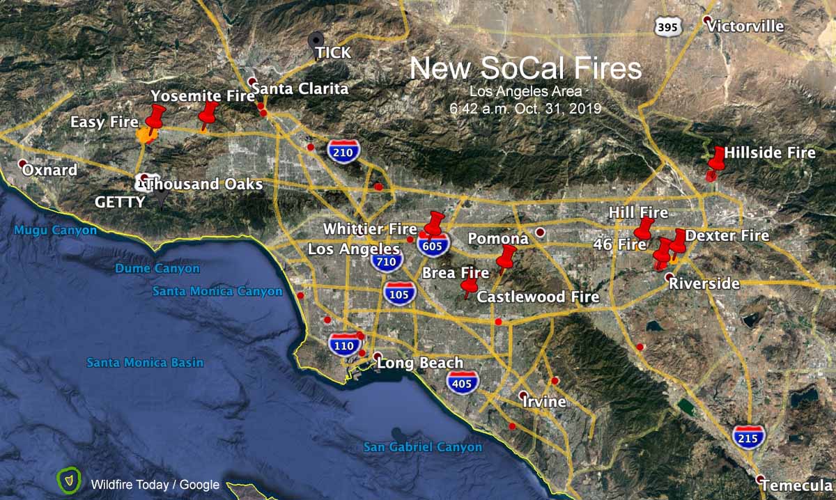 map california fires