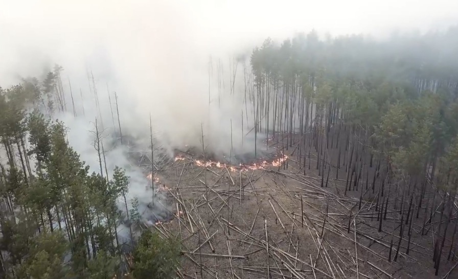 Wildfire burning Chernobyl exclusion zone