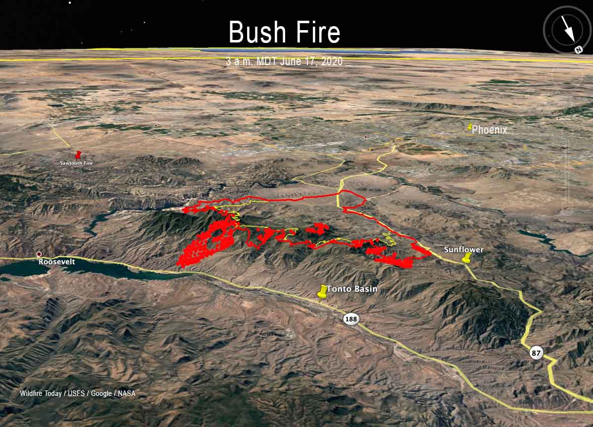 Maps Of The Bush Fire Northeast Of Phoenix Wildfire Today
