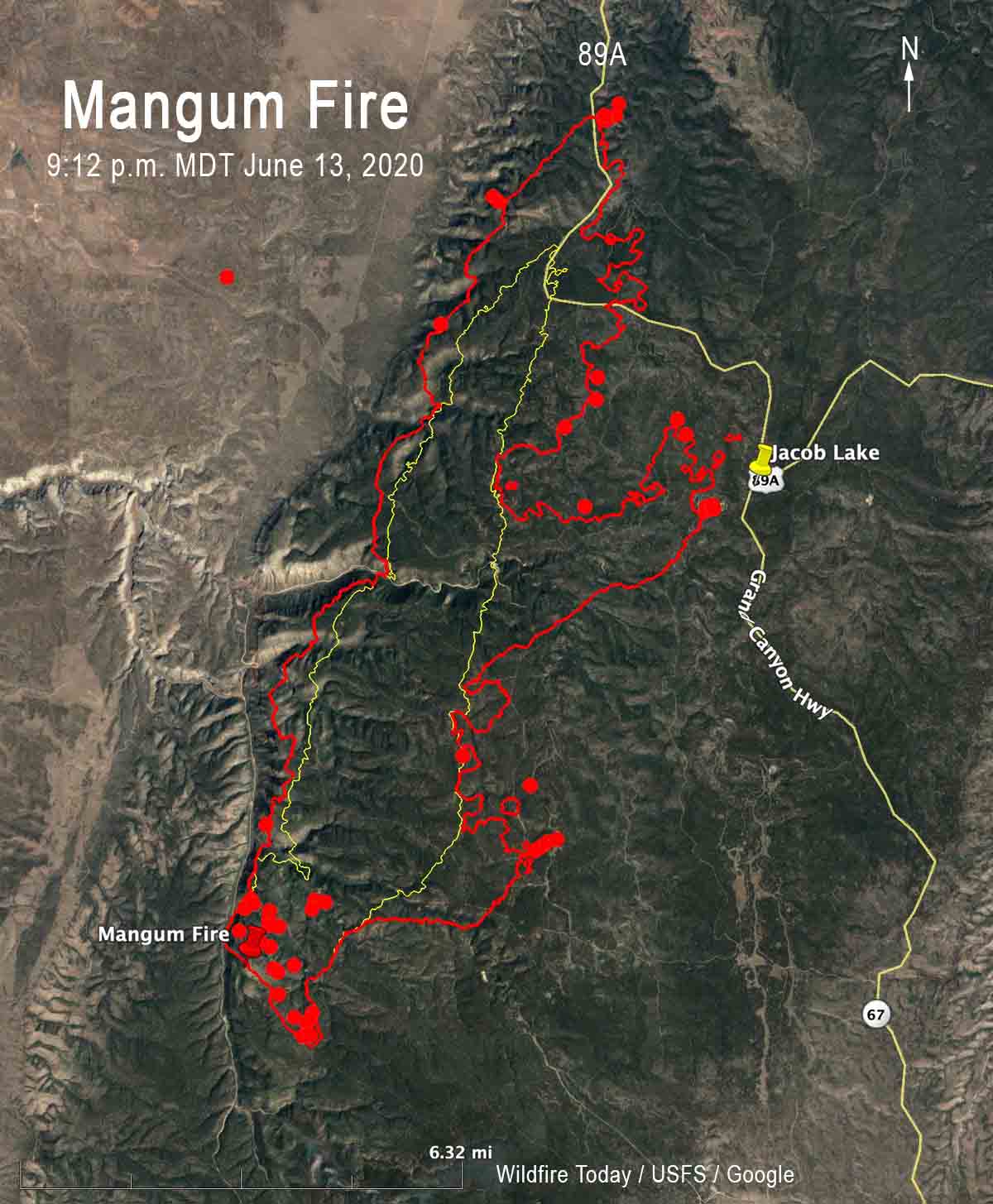 Mangum Fire Threatens Jacob Lake Arizona Wildfire Today