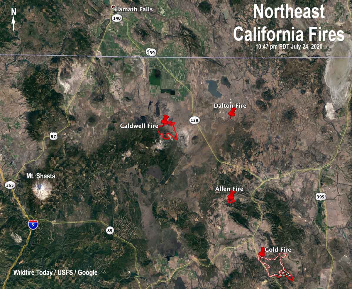 Map wildfires in northeast California