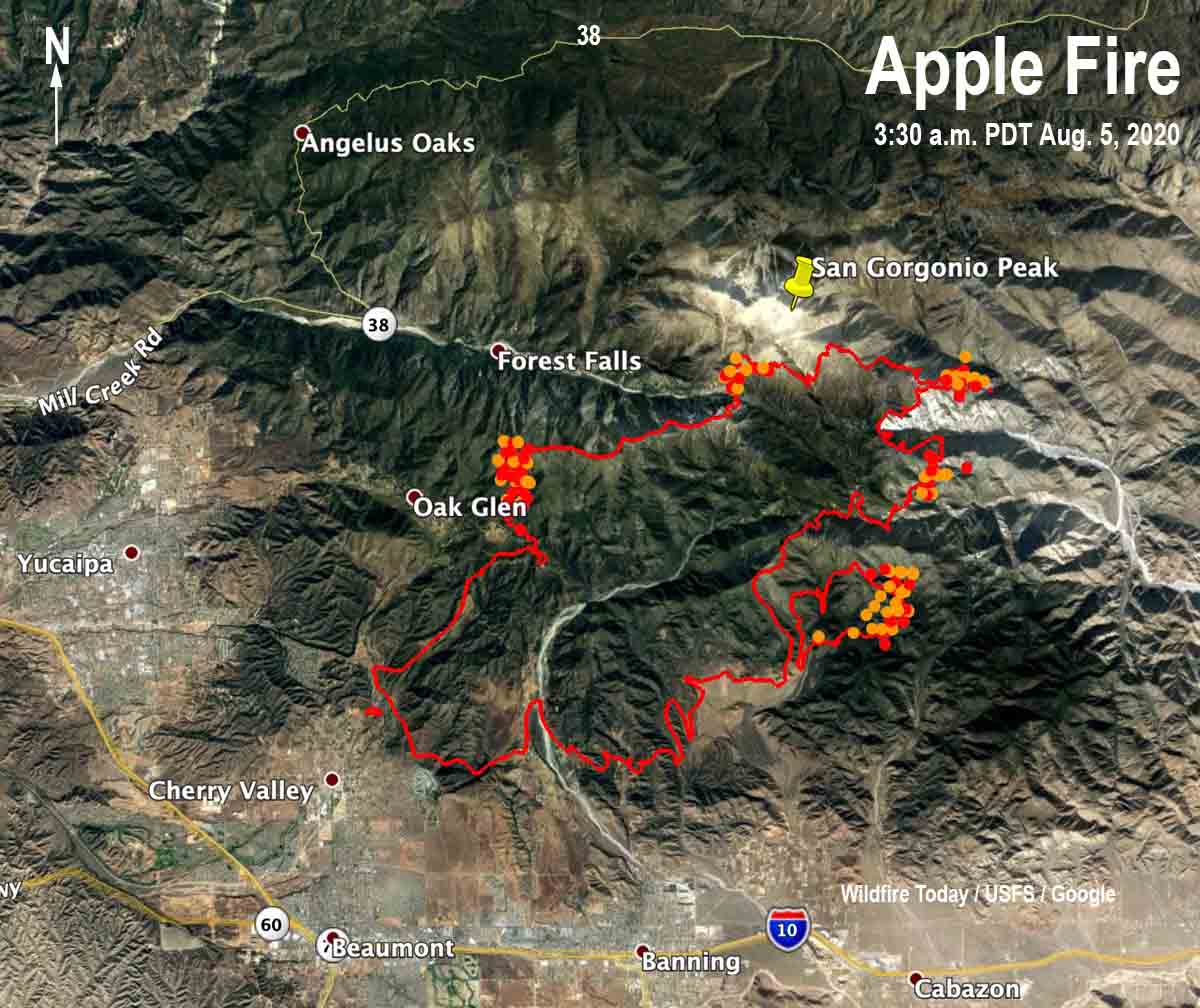 Map of the Apple Fire
