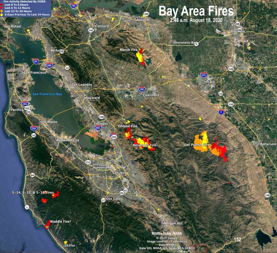 cal fire map current fires