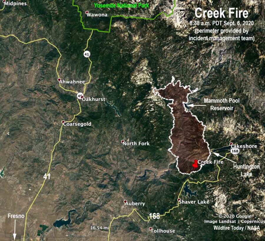 Creek Fire 838 am PDT Sept 6, 2020 - Wildfire Today