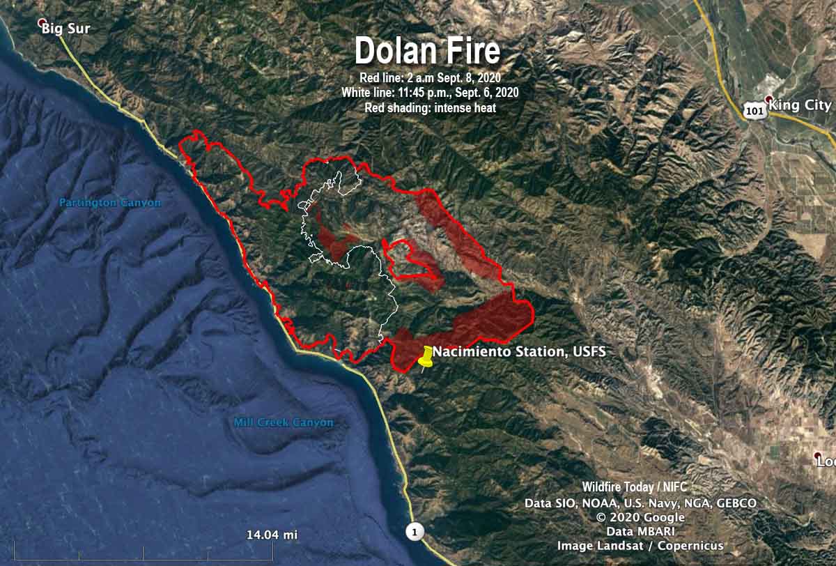 Map of the Dolan Fire