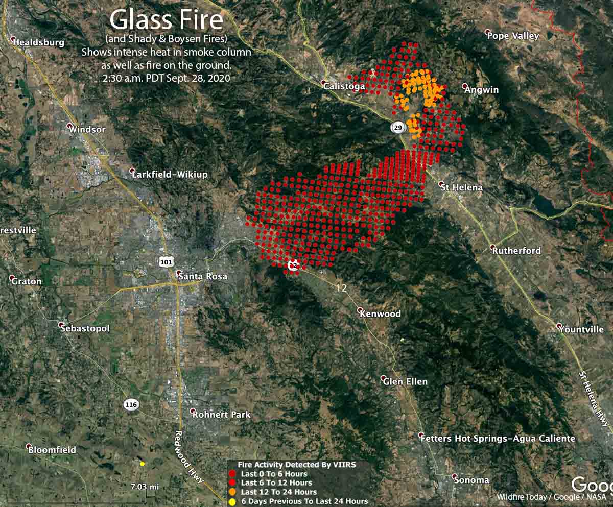 Glass Fire map