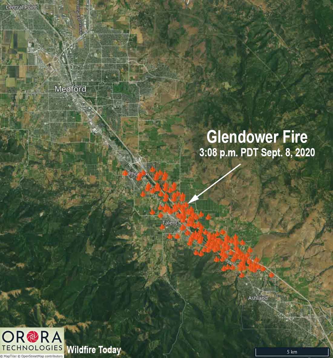 map Glendower Fire